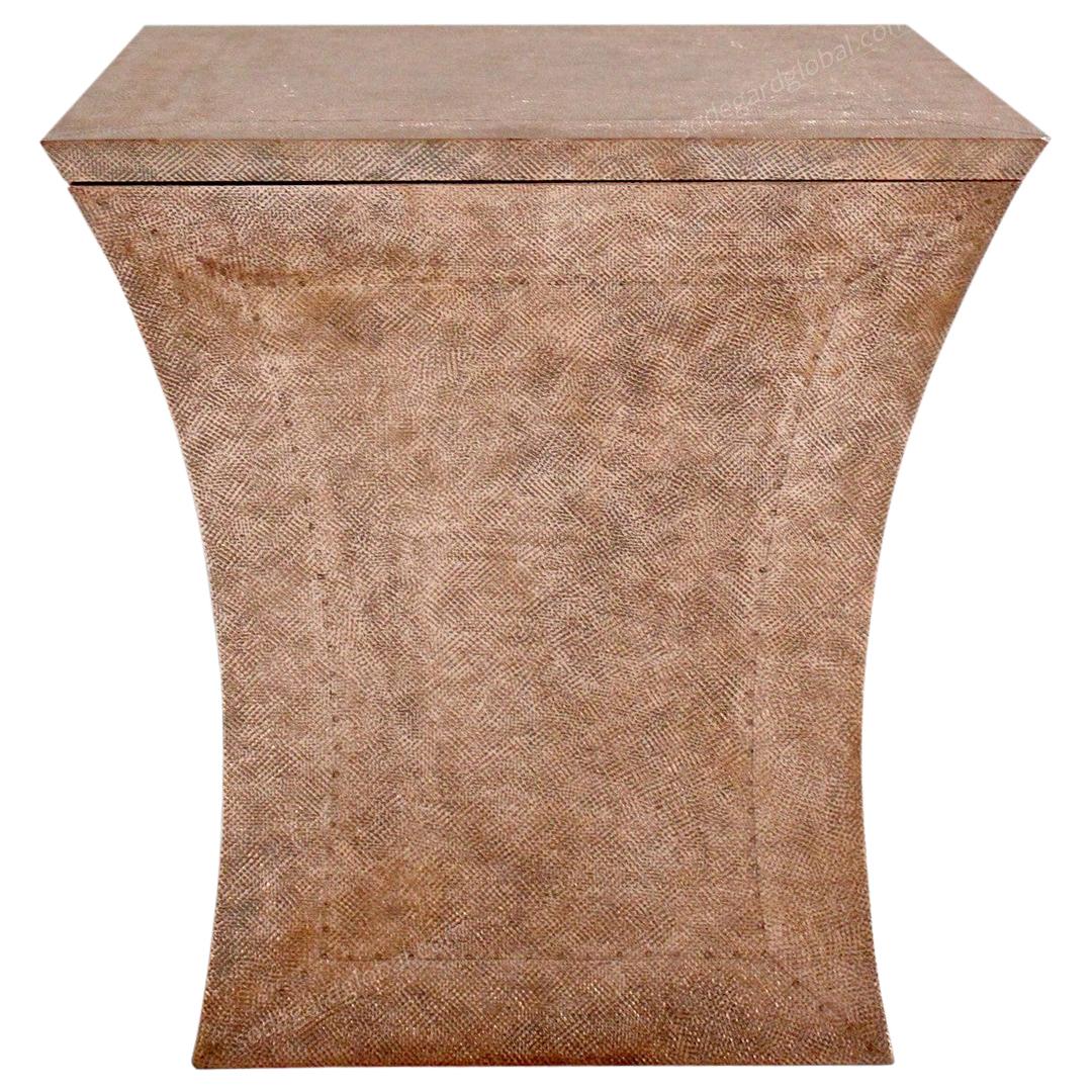 Vaisseau Side Table in Copper Clad Over Wood by Paul Mathieu 