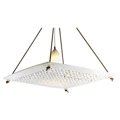 Lampadario Vaisseau Square Geometric Jali in marmo bianco di Paul Mathieu