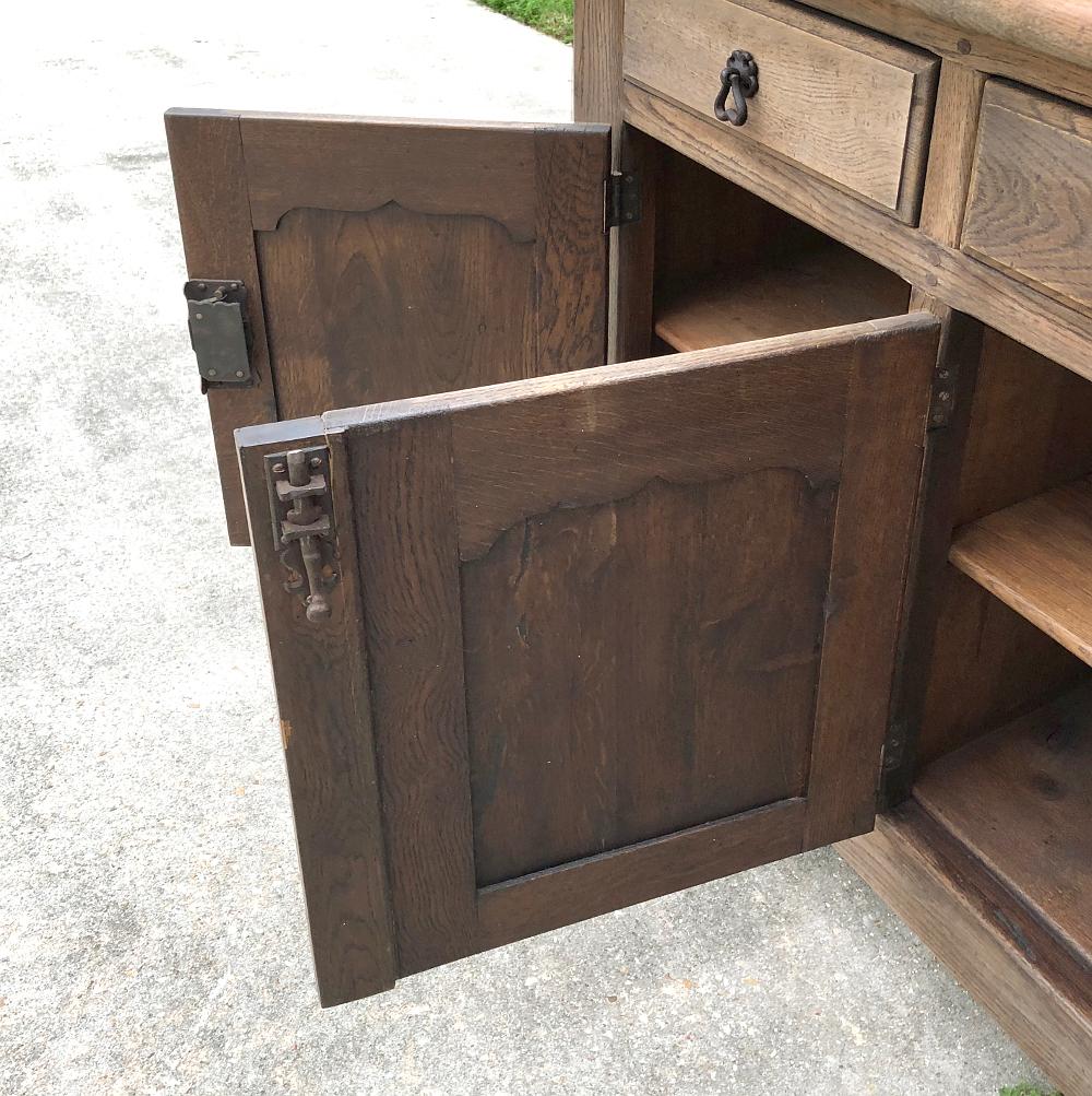 Steel Vaisselier, Buffet, Antique Country French in Stripped Oak