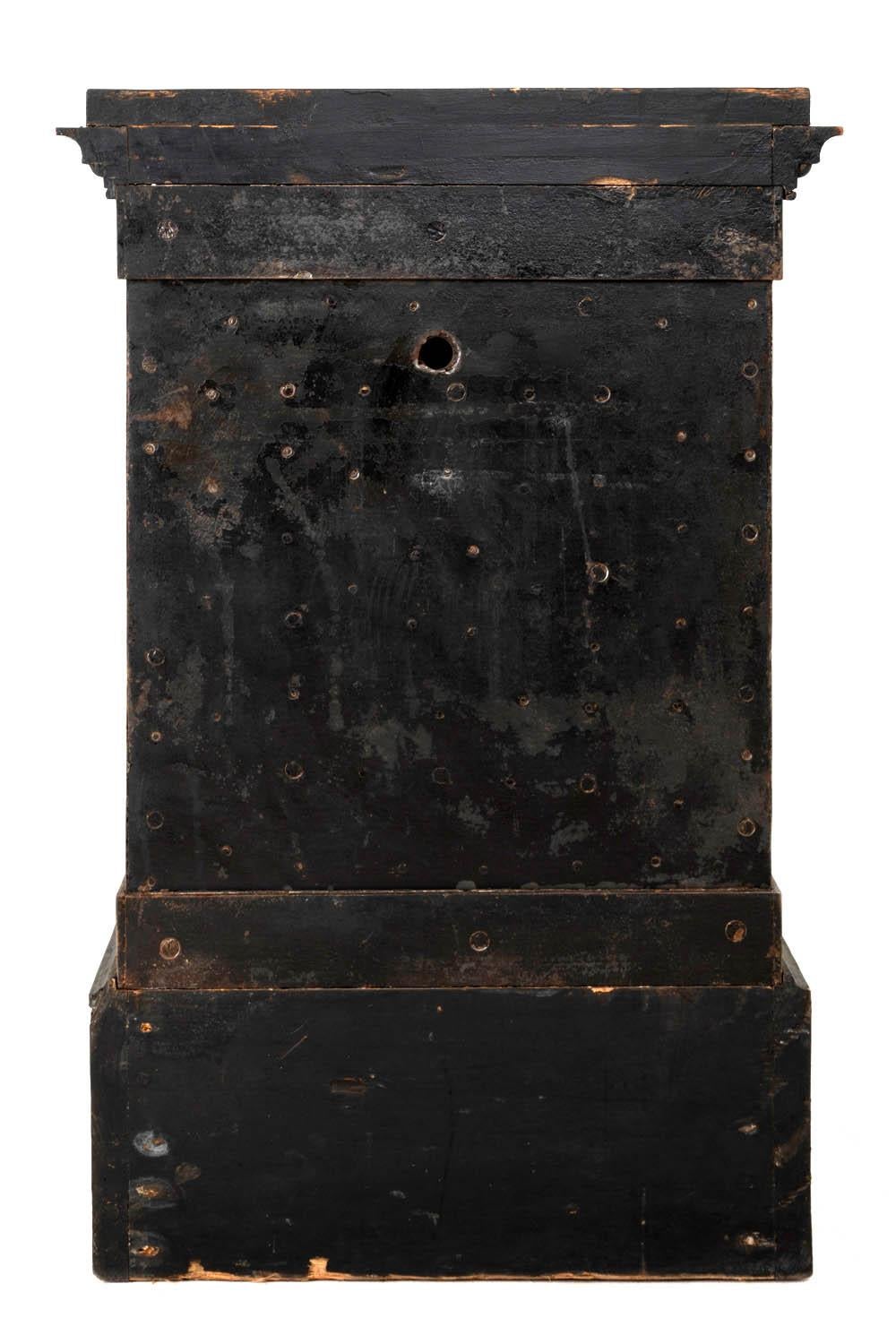 Vaissier, Safe aus Stahl mit schwarzer Patina und lackiertem Holz, um 1850 (Französisch)