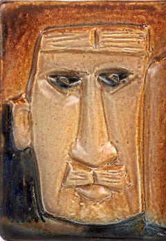 Åke Holm Swedish Höganäs Man with Flagon Ceramic Wall Plaque