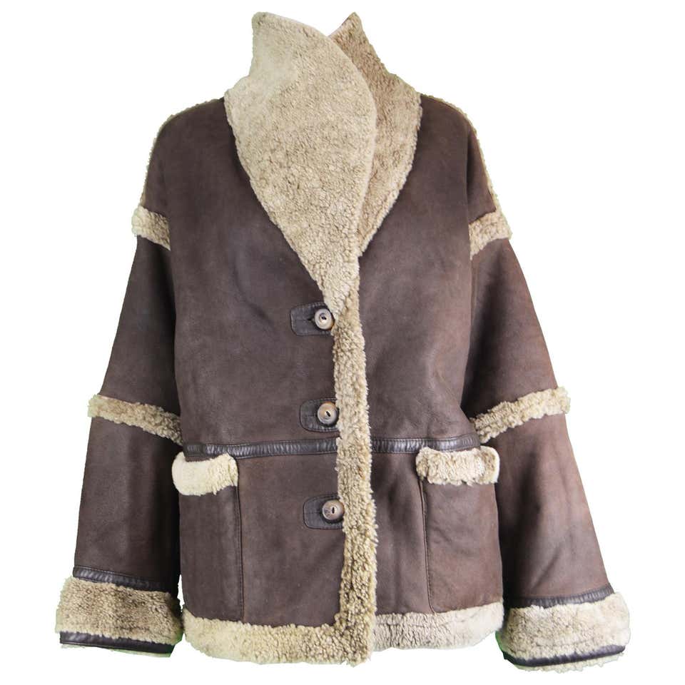 Vakko Vintage Women's Reversible Sheepskin Suede and Shearling Coat ...