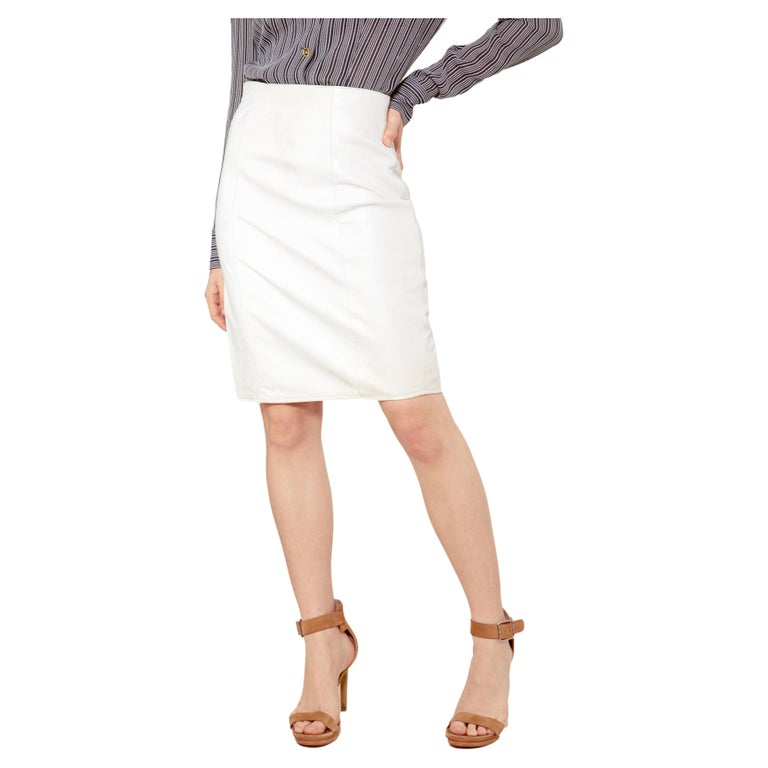 Louis Vuitton Jacquard Monogram Cream Y2K Pencil Skirt For Sale at