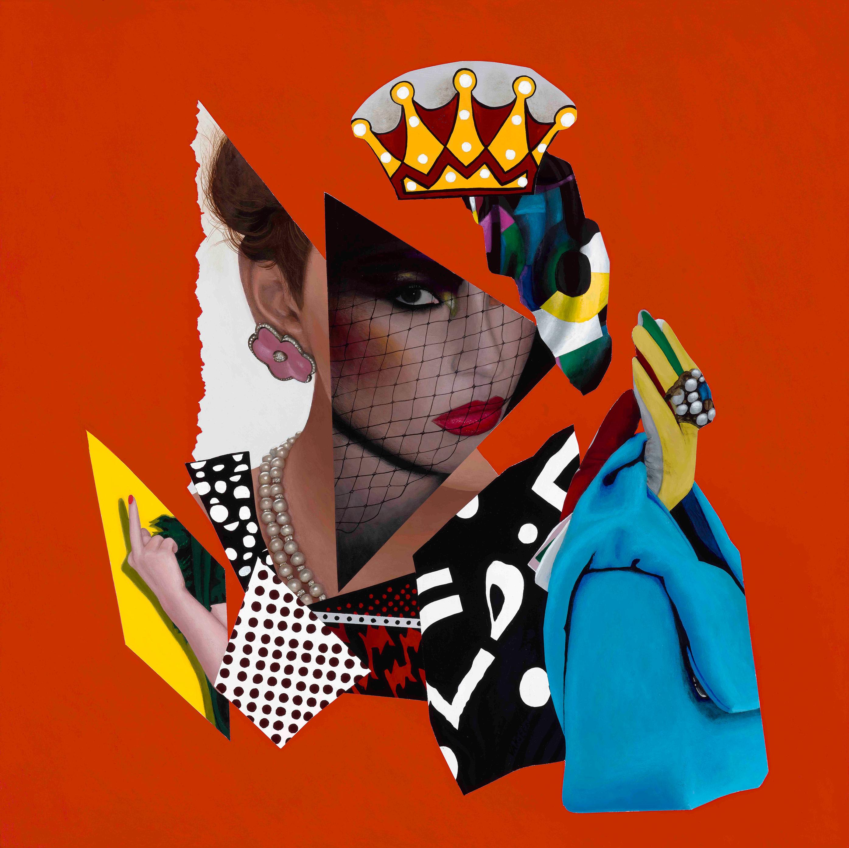 Abstract Painting di Vakseen - "A Bit of Drama Queen" - acrilico su legno