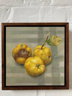 Val Archer, Still life of Quinces on a table cloth