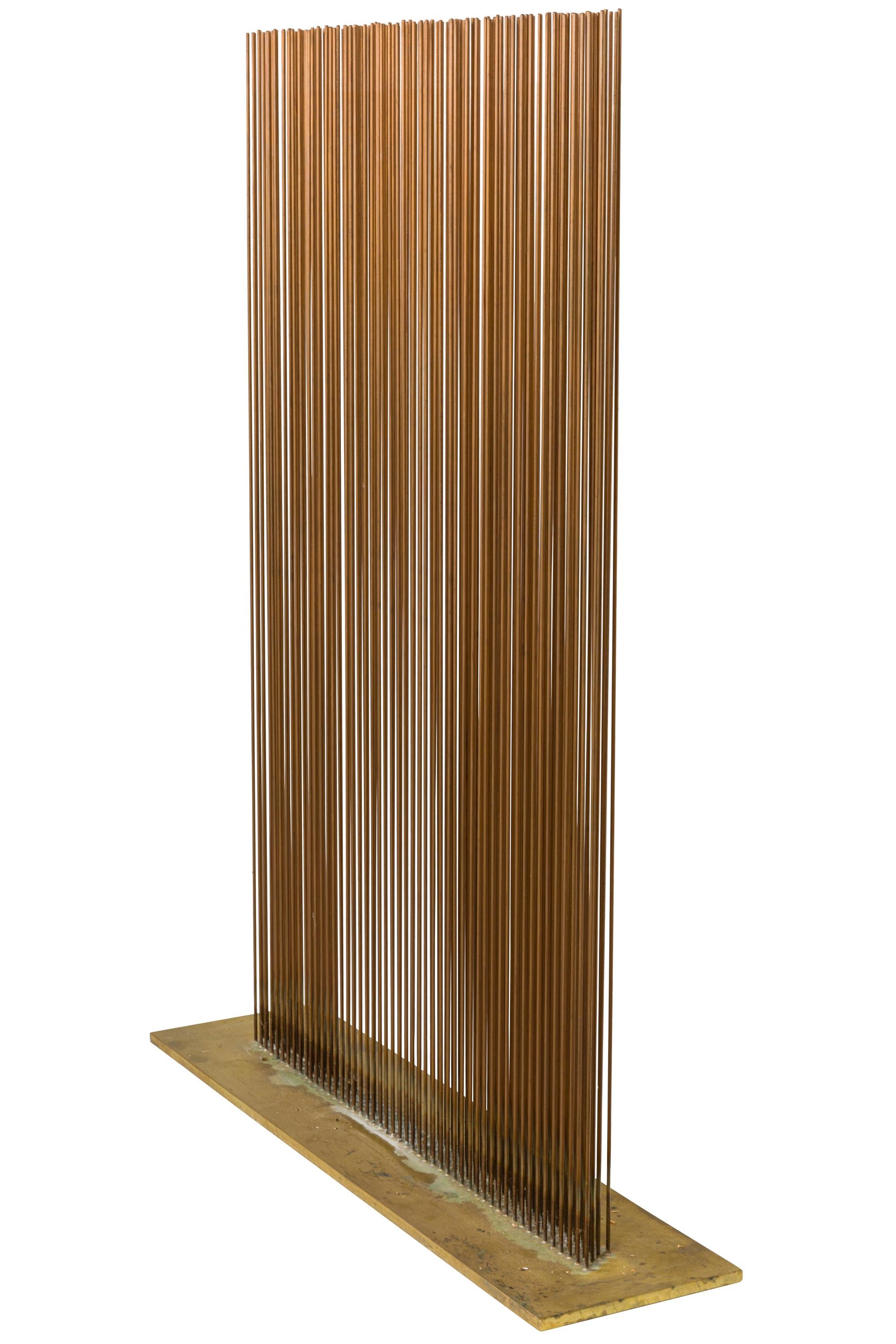 A great form this sonambient sculpture by Val Bertoia possesses the finest qualities of sound and movement the sculptures are known for. The length of each rod allows for maximum sway, the entire piece displaying a lovely wave motion when stroked,