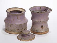 Val Cushing Ceramic Pitcher & Lidded Jar Set, Speckled Lilac Glaze
