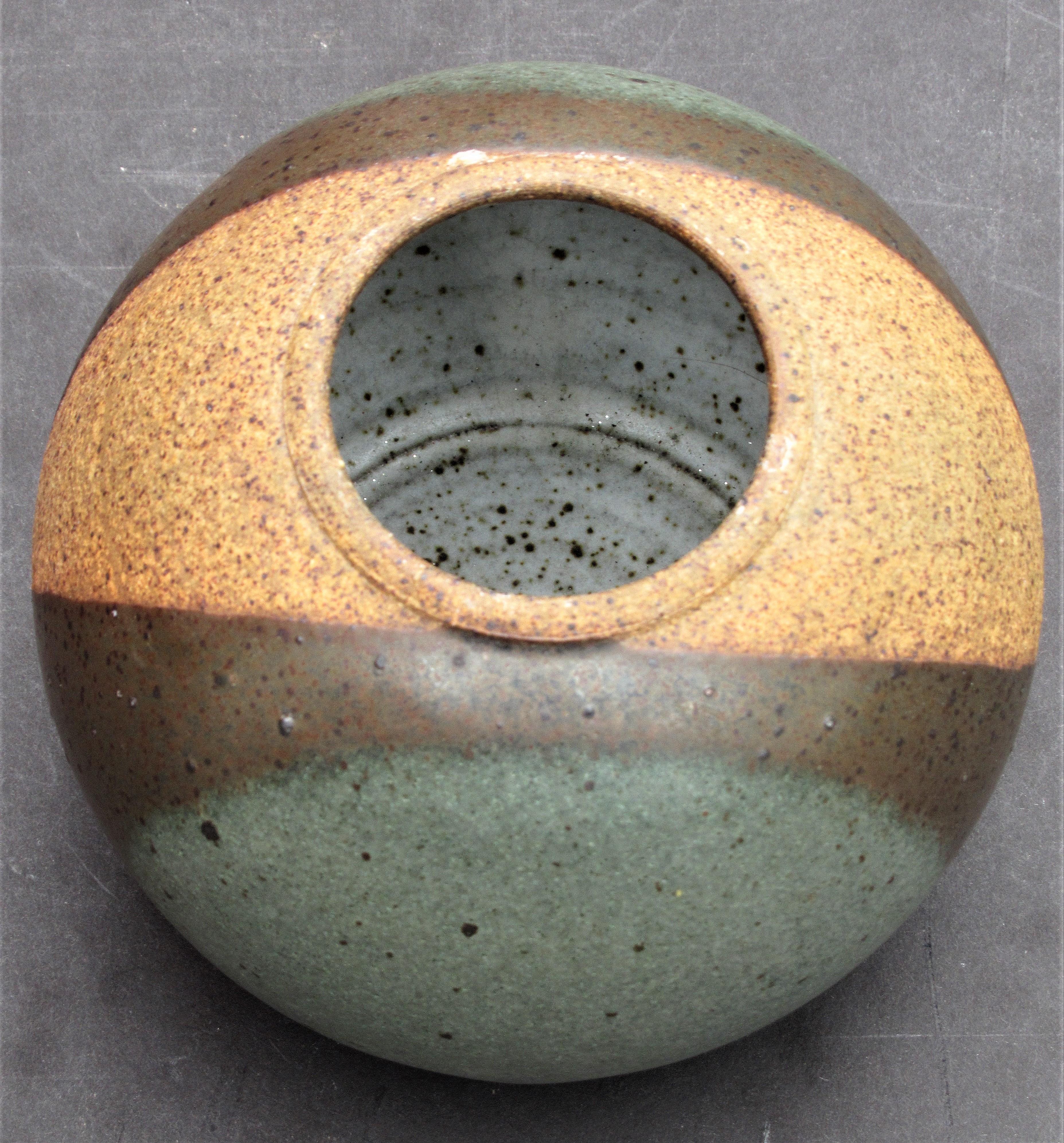 Glazed Val Cushing Spherical Stoneware Vase