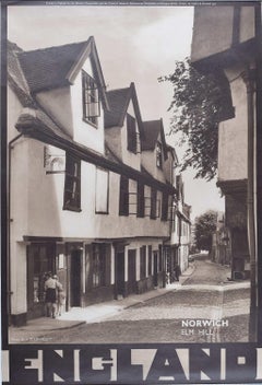 Norwich, Elm Hill, Reiseplakat aus den 1950er Jahren von J. Dixon Scott