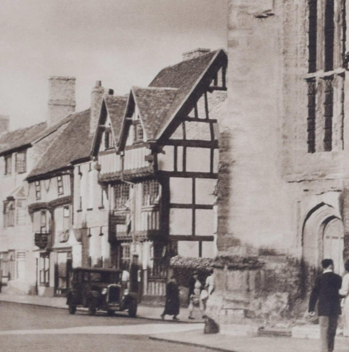 Stratford-upon-Avon, Reiseplakat aus den 1950er Jahren von J. Dixon Scott (Fotorealismus), Print, von Val Doone