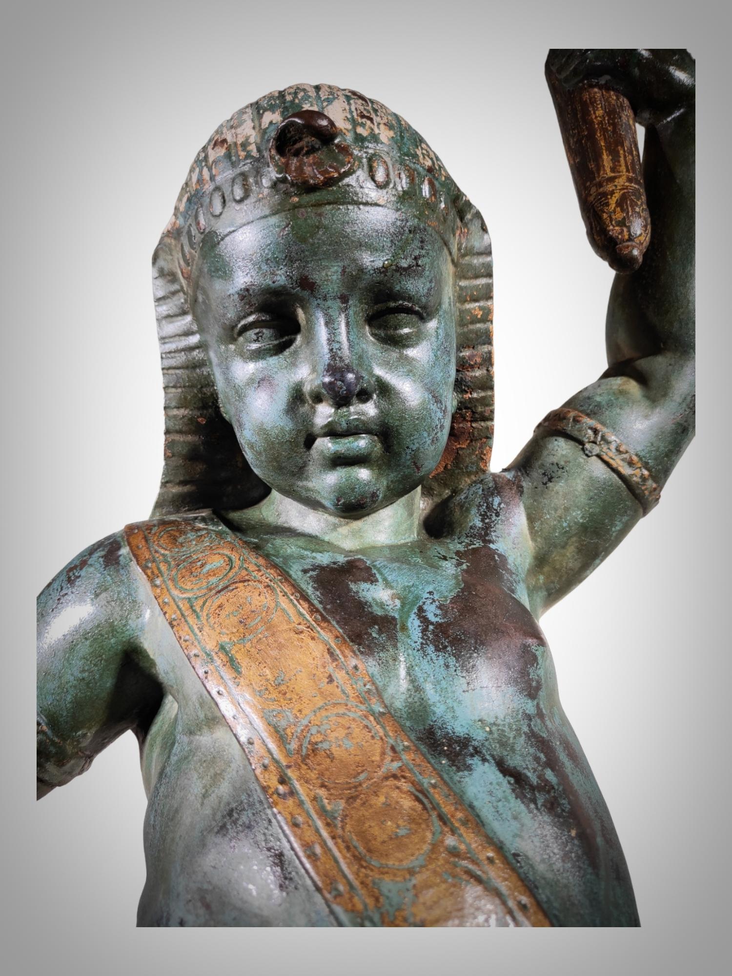 Wrought Iron Val D'osne Art Foundry, After Mathurin Moreau (1822-1912) Egyptian Sculpture For Sale