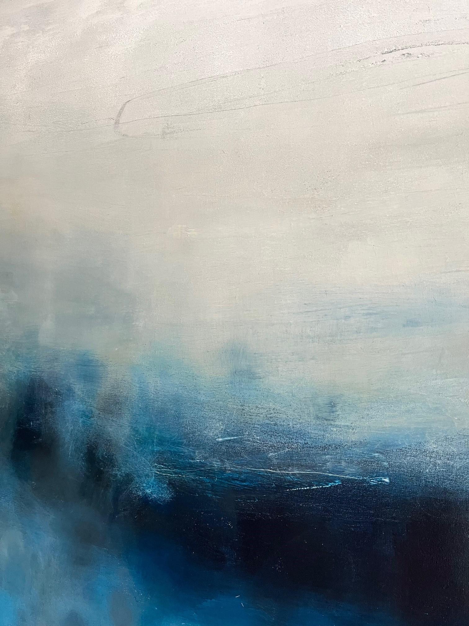 Being III - pittura astratta ad olio e cera di tipo onirico - Abstract Painting Grigio di Val Hudson