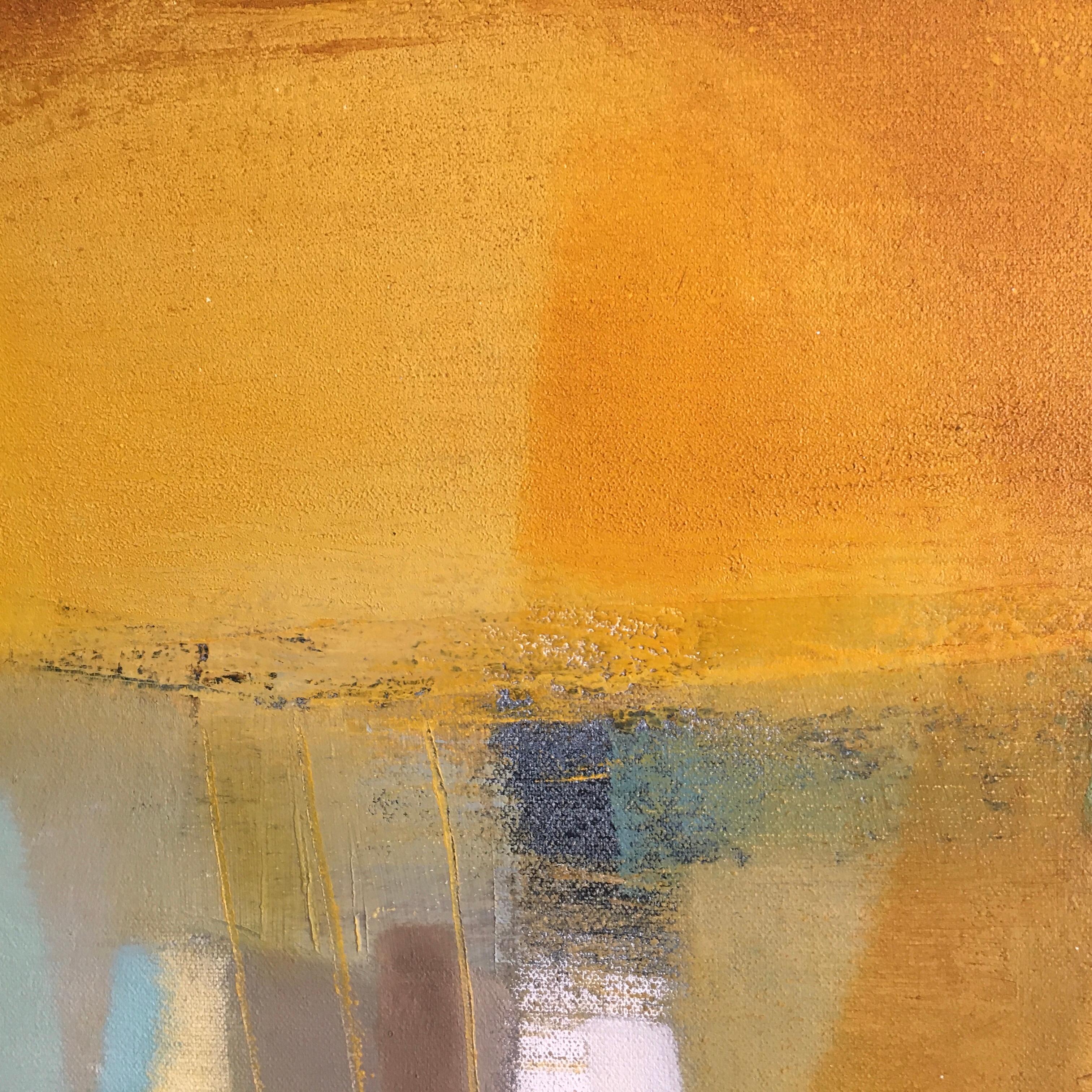 Colour and Form - contemporary abstract yellow bright encaustic oil painting 1