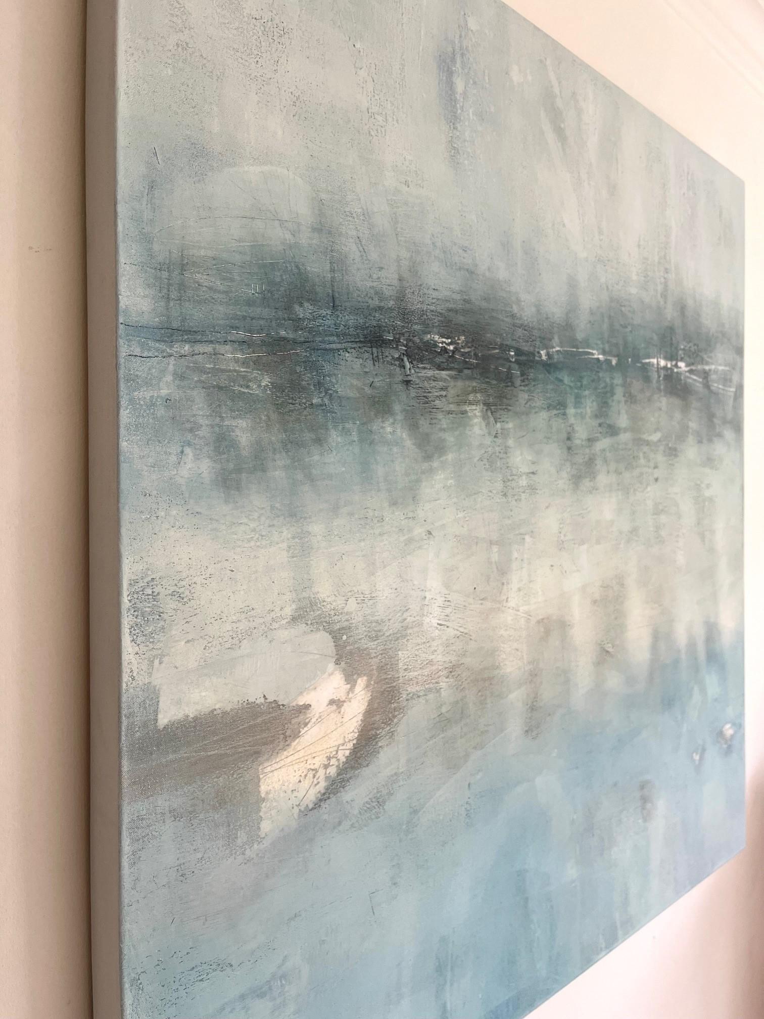 Liminal I - pittura astratta ad olio e cera di tipo onirico - Painting di Val Hudson