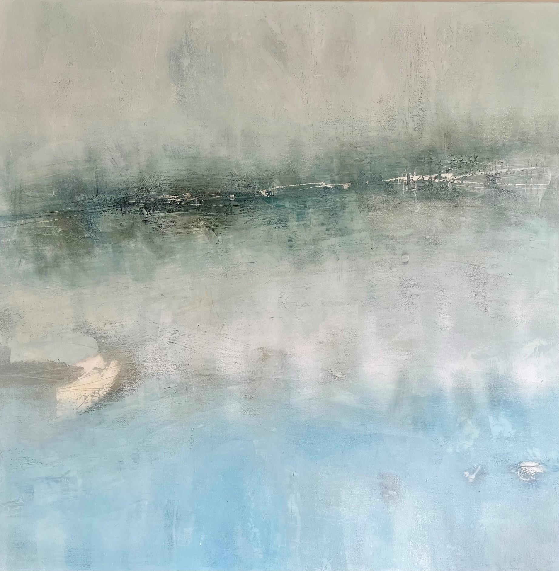 Abstract Painting di Val Hudson - Liminal I - pittura astratta ad olio e cera di tipo onirico