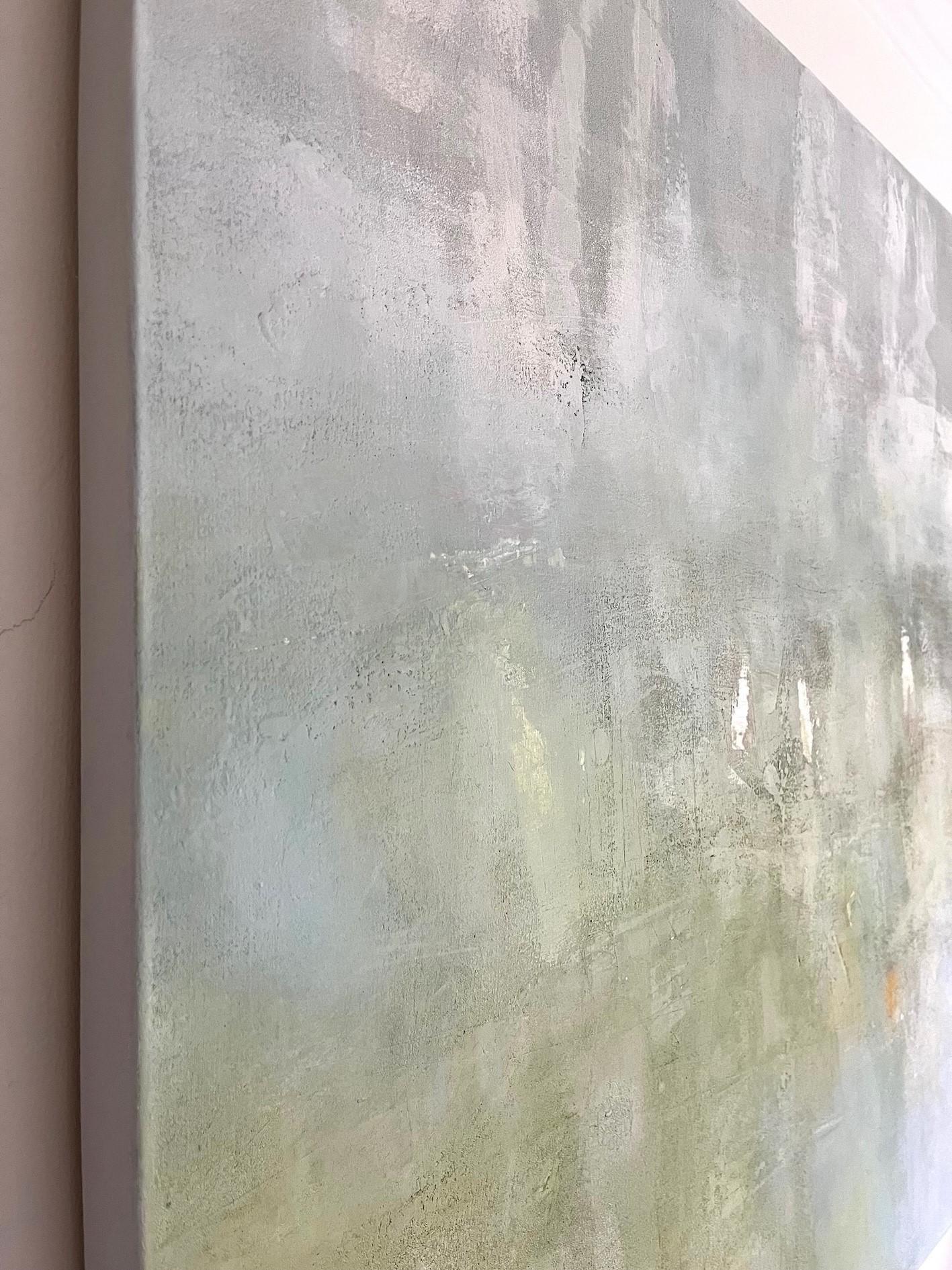 Liminal II - pittura astratta onirica a olio e cera - Painting di Val Hudson