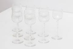Val Saint Lamber Crystal Clear Faceted Wine Glasses Set of Nine
