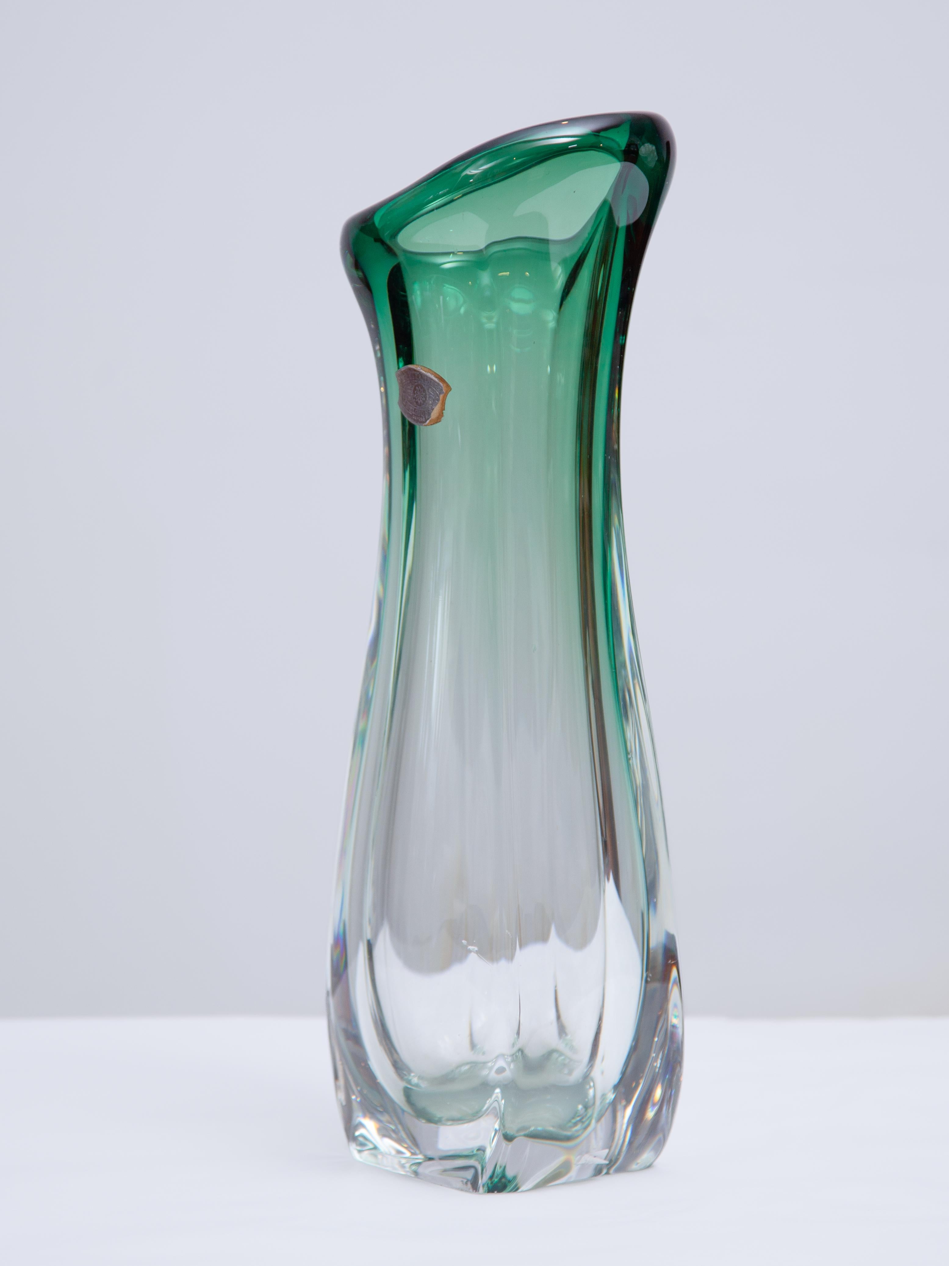 Val Saint Lamber Pieza de Cristal Jarrón único Años 60 Moderno de mediados de siglo en venta