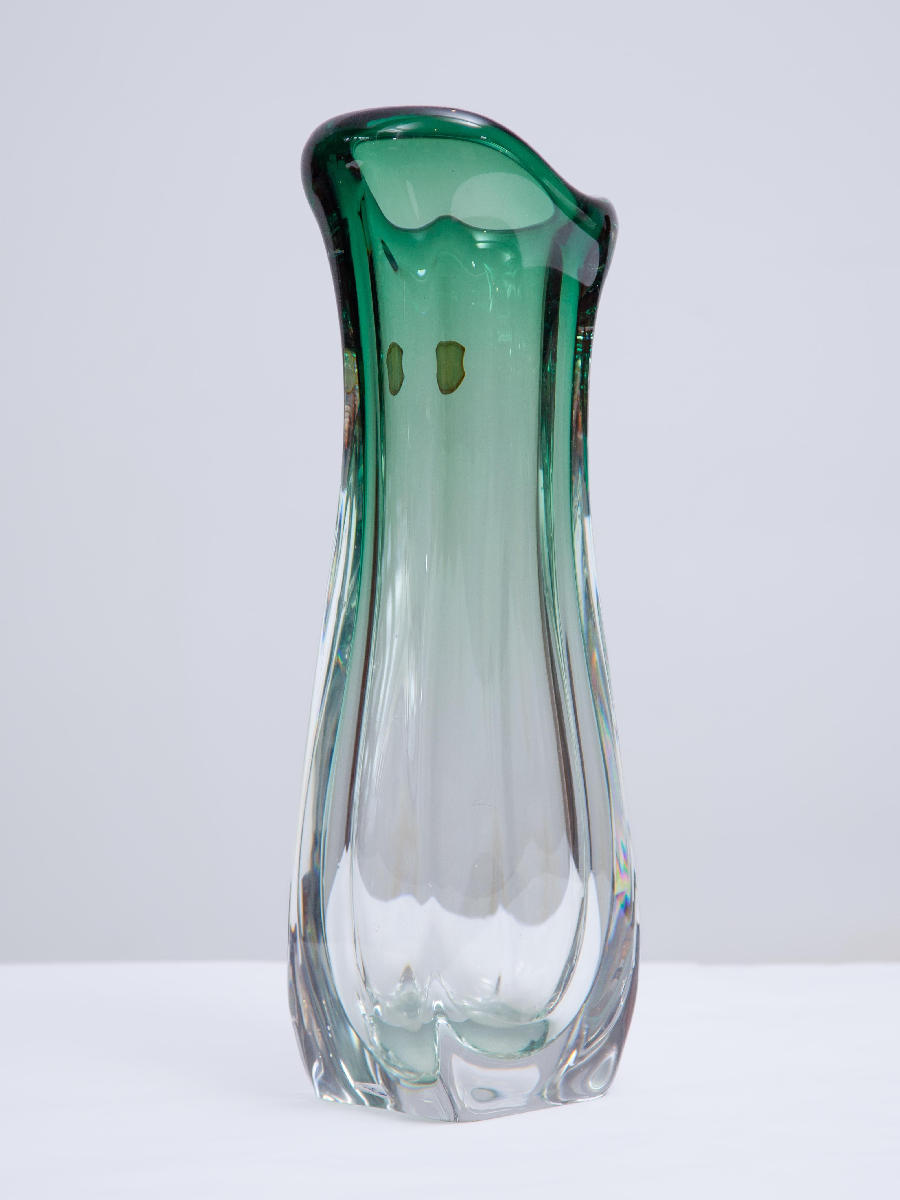 Val Saint Lamber Pieza de Cristal Jarrón único Años 60 Belga en venta