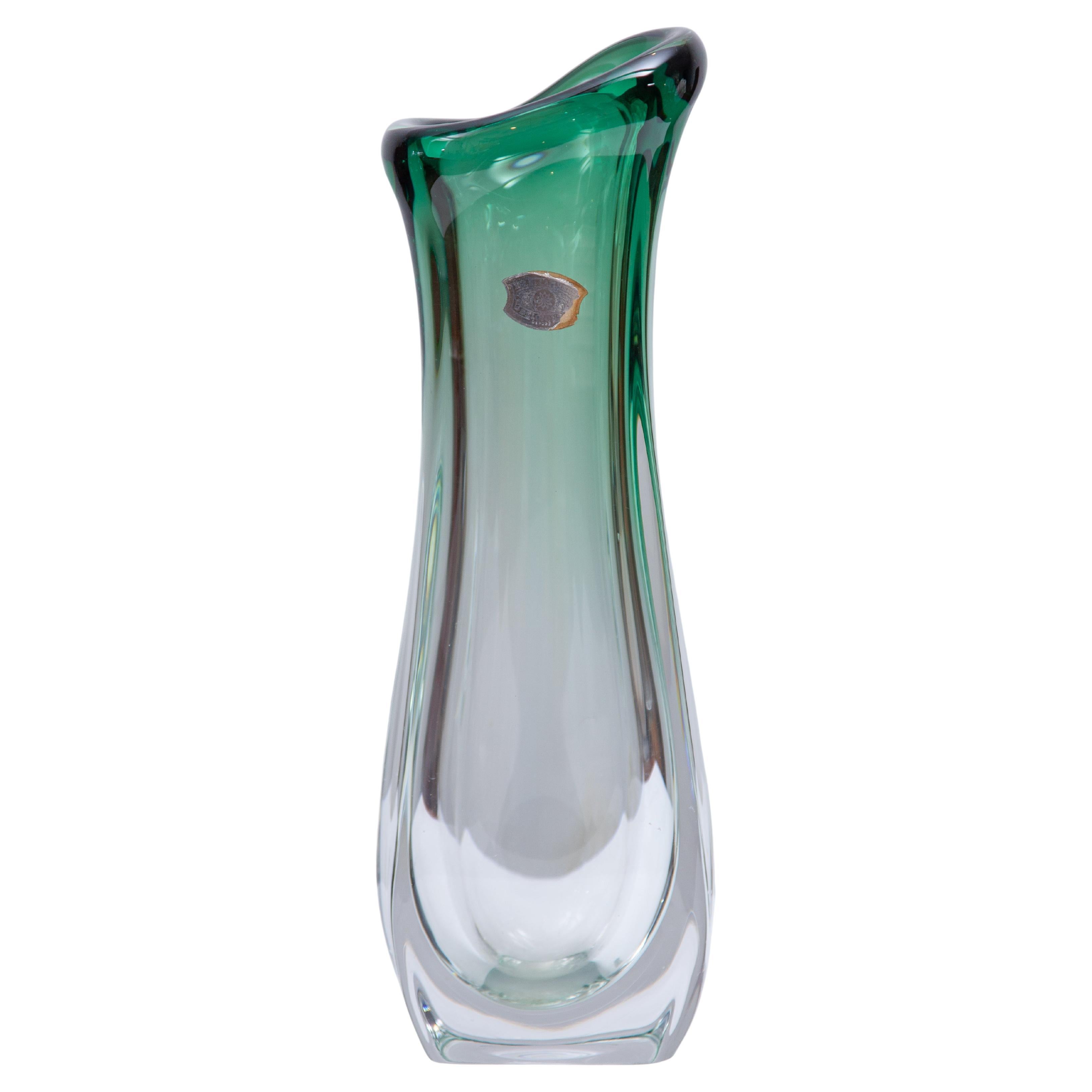 Vase unique en cristal du Val Saint Lamber, années 1960