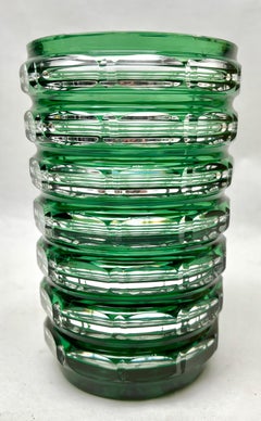 Val Saint Lambert Art Deco Crystal Vase Cut-to-clear, 1950s