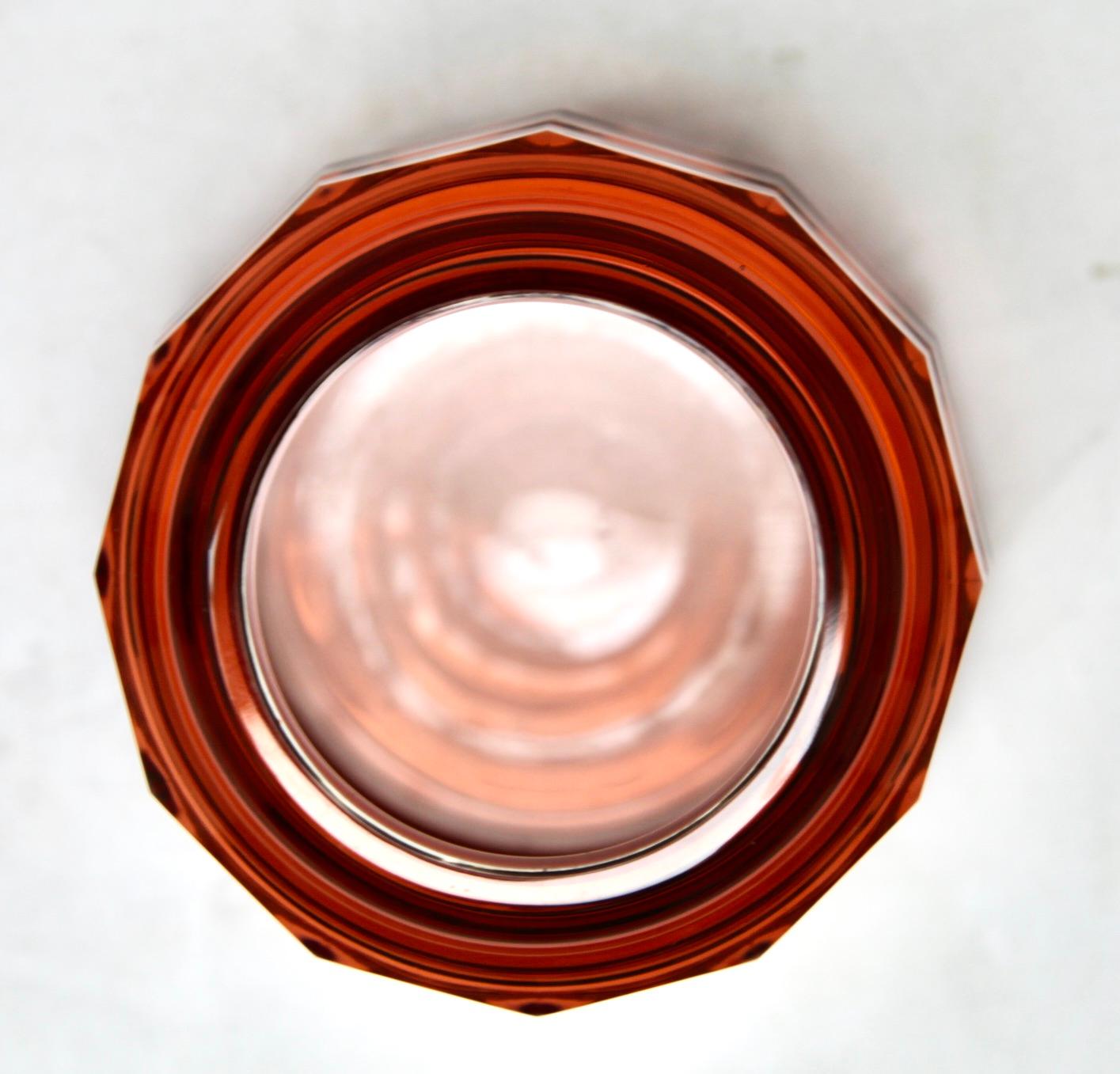 Jarrón de cristal art déco Val Saint Lambert, años 50 Belga en venta