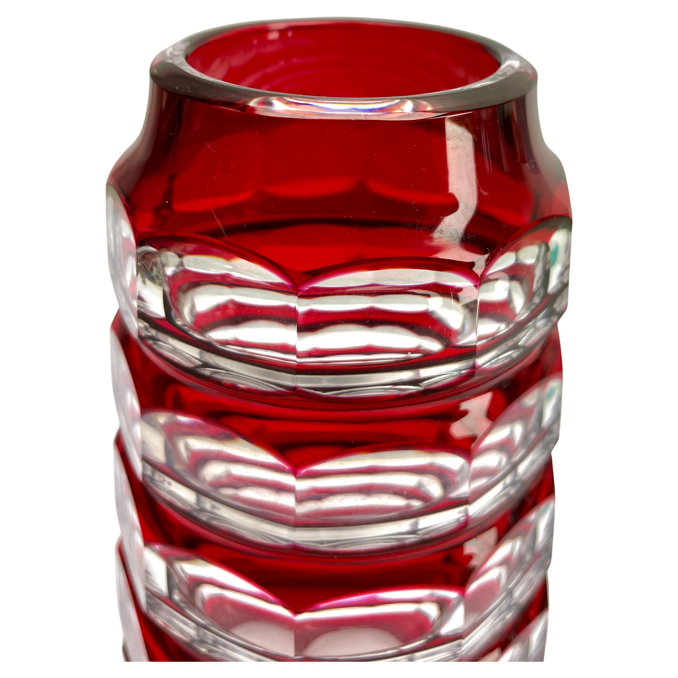 Jarrón de cristal art déco Val Saint Lambert, años 50 en Bueno estado para la venta en Verviers, BE