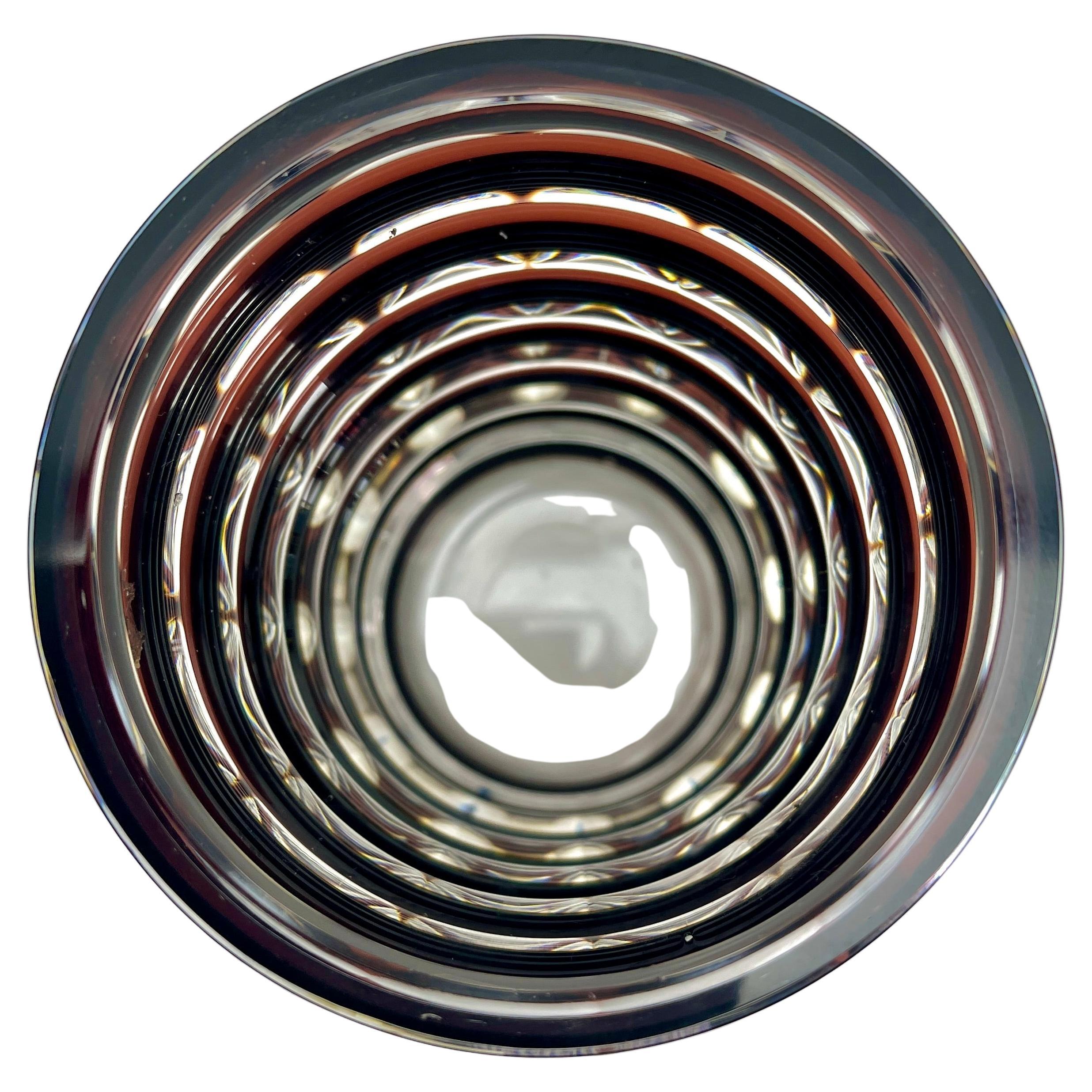 Jarrón de cristal art déco Val Saint Lambert, años 50 mediados del siglo XX en venta