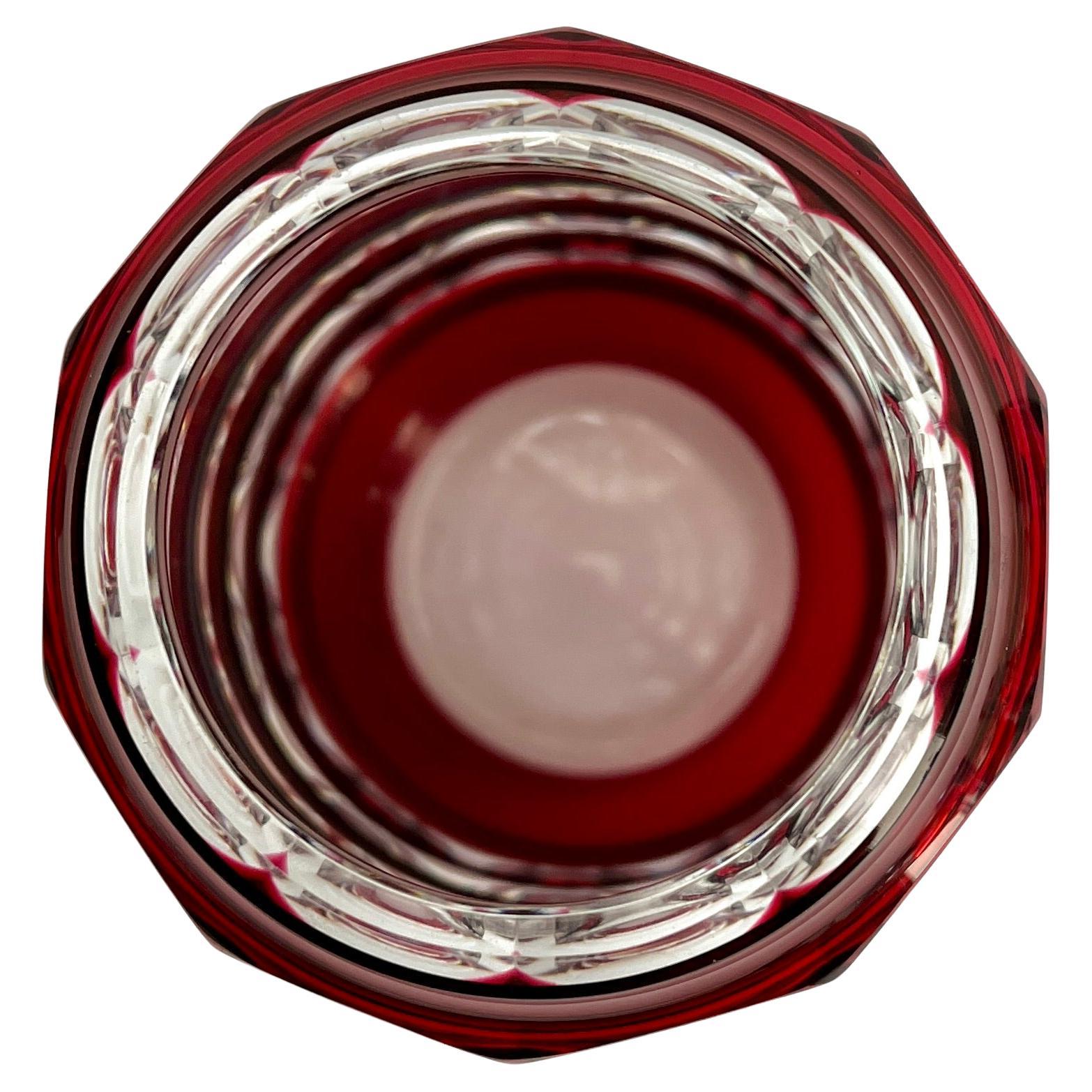 Jarrón de cristal art déco Val Saint Lambert, años 50 mediados del siglo XX en venta
