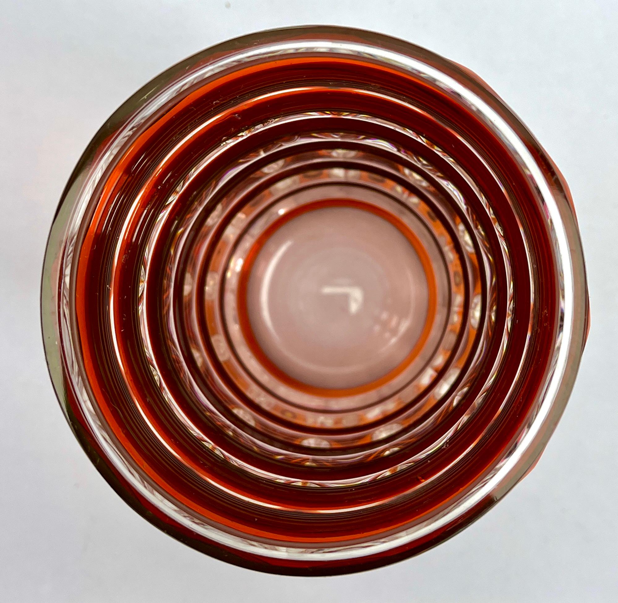 Val Saint Lambert Vase en cristal Art Déco taillé à la main, années 1950 en vente 1