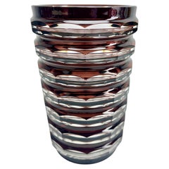Val Saint Lambert Art Deco Crystal Vase Cut-to-clear, 1950s