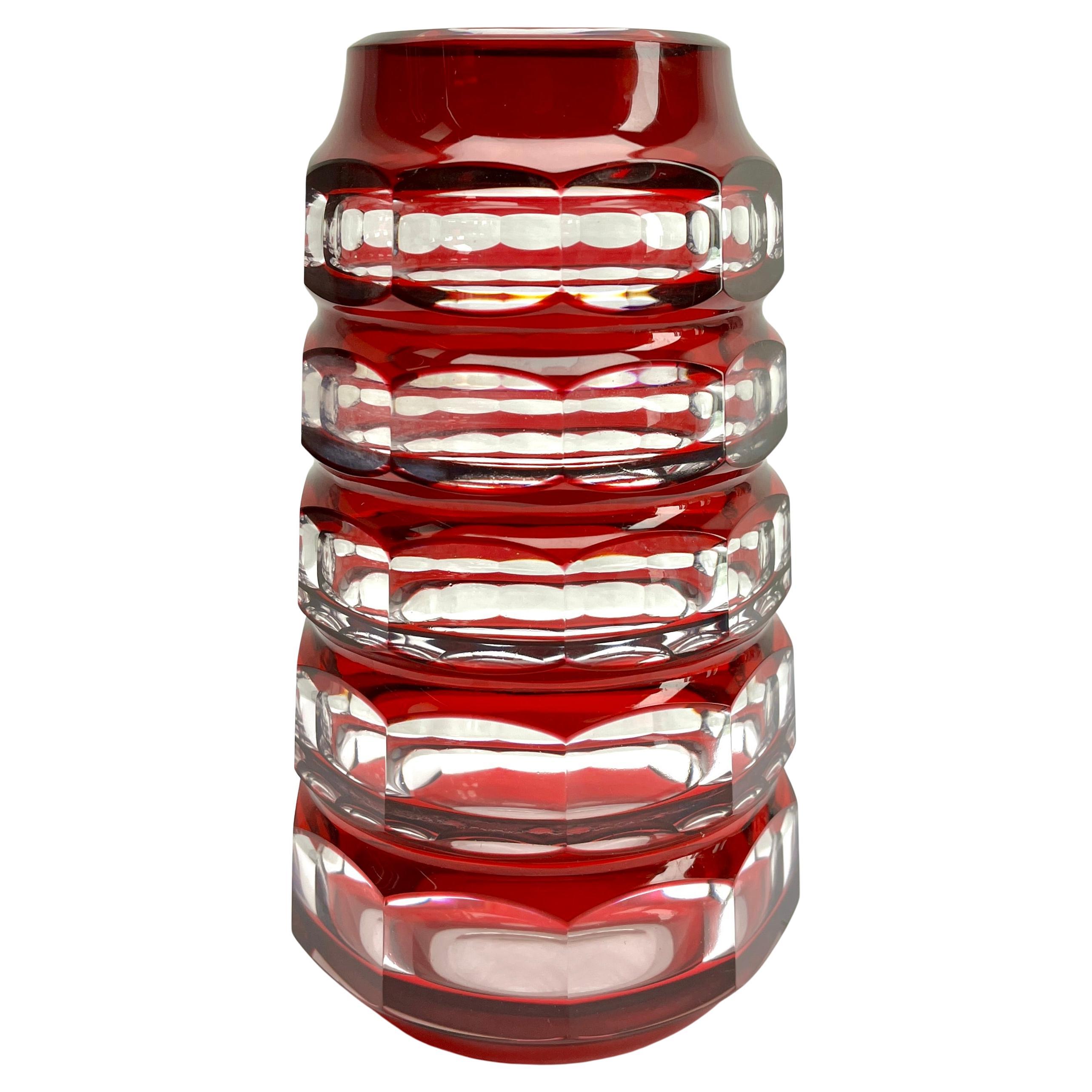 Jarrón de cristal art déco Val Saint Lambert, años 50