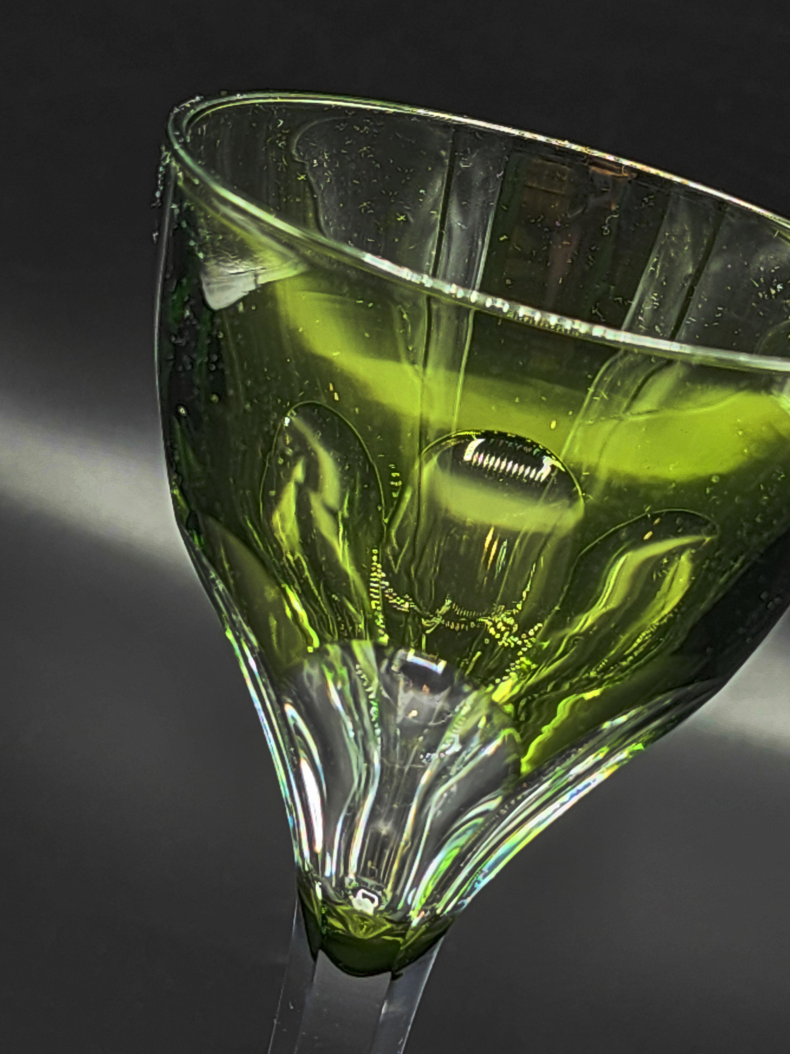 Set di decanter in vetro Art Deco con bicchieri di Val Saint Lambert in vendita 2