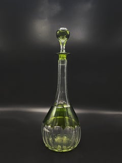 Val Saint Lambert Art Deco Glass Decanter Set with Glasses