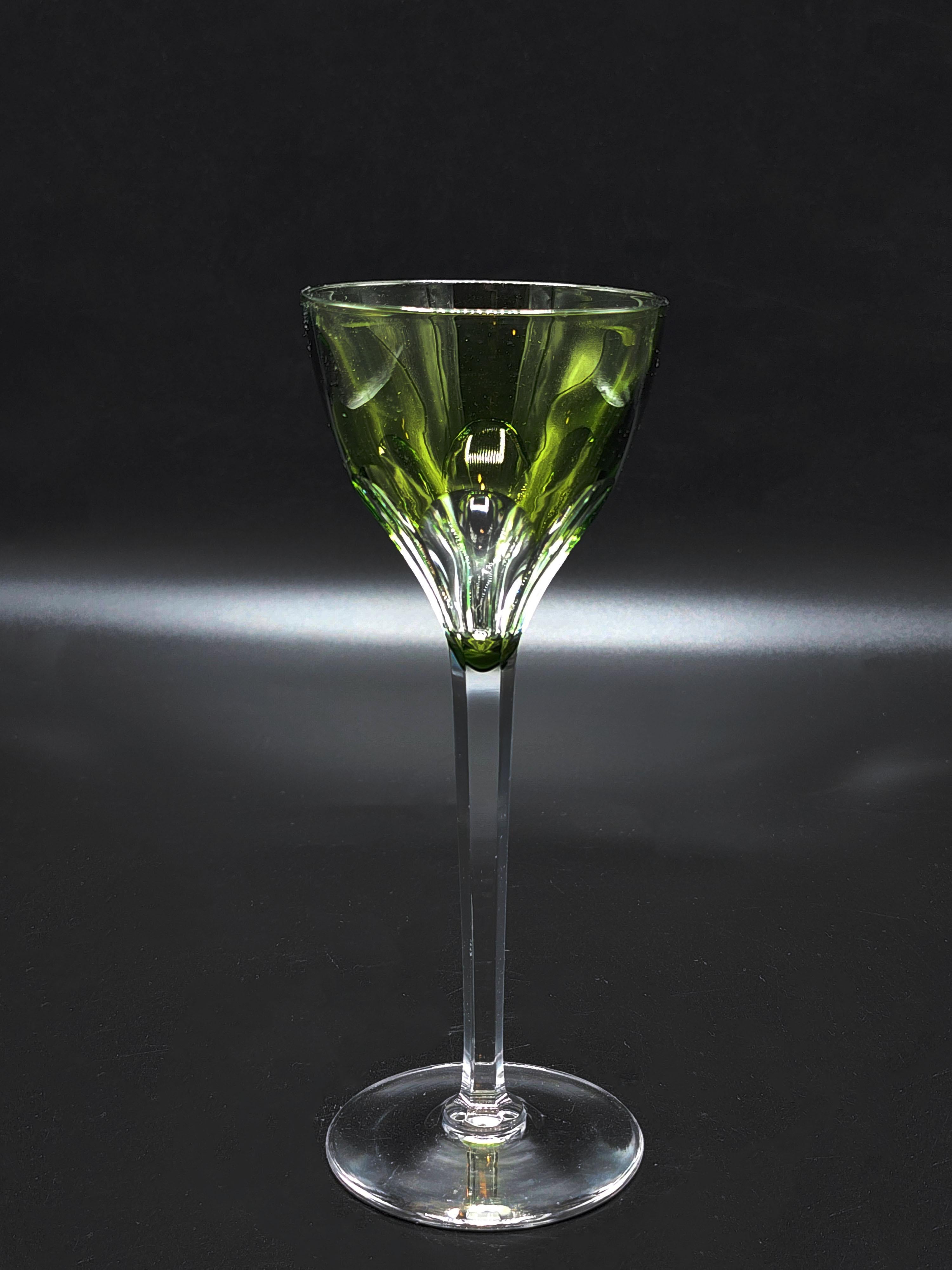 Belga Set di decanter in vetro Art Deco con bicchieri di Val Saint Lambert in vendita