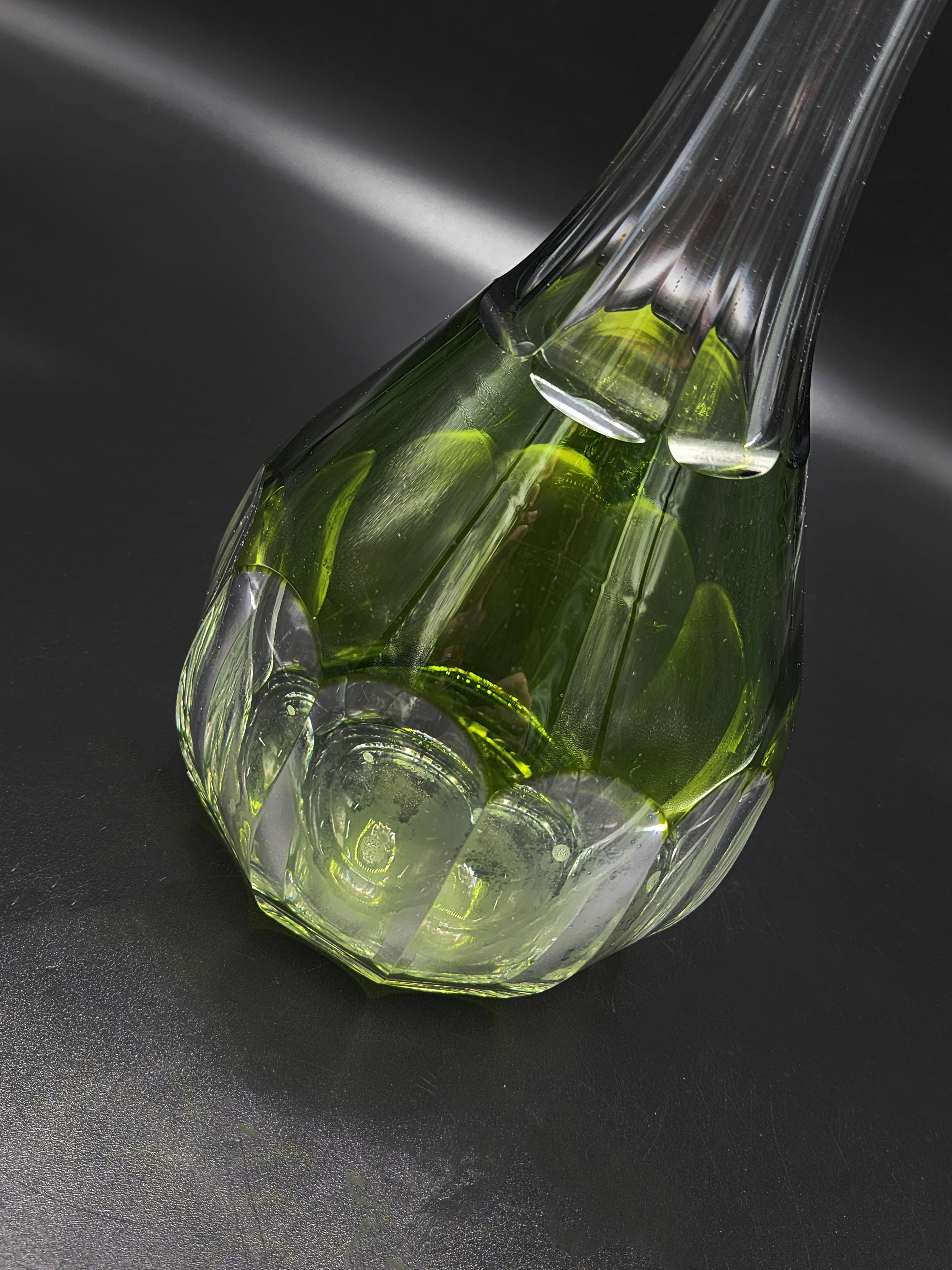 Fatto a mano Set di decanter in vetro Art Deco con bicchieri di Val Saint Lambert in vendita