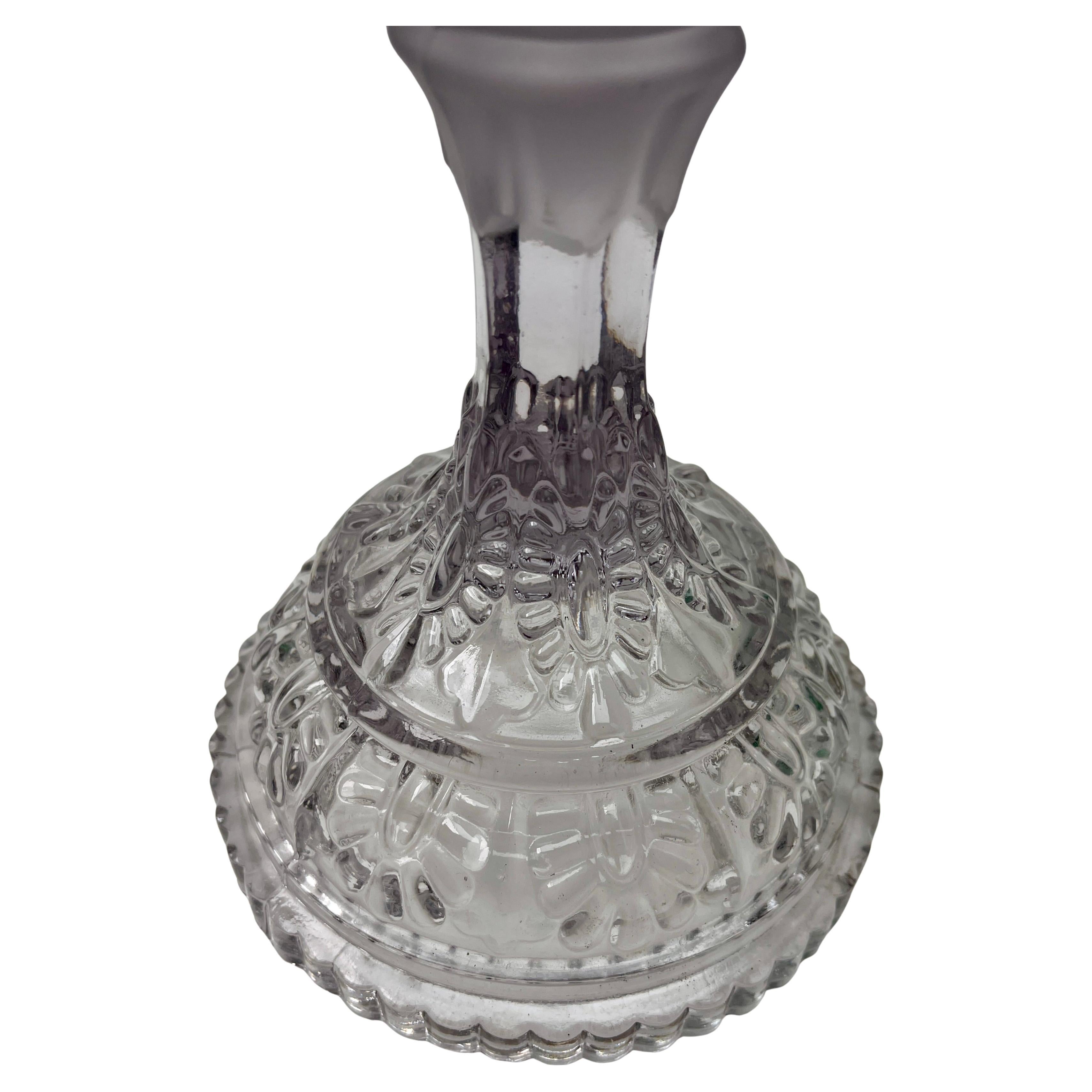Inizio XX secolo Val Saint Lambert - Coppia di candelieri in vetro trasparente e smerigliato 1900s in vendita