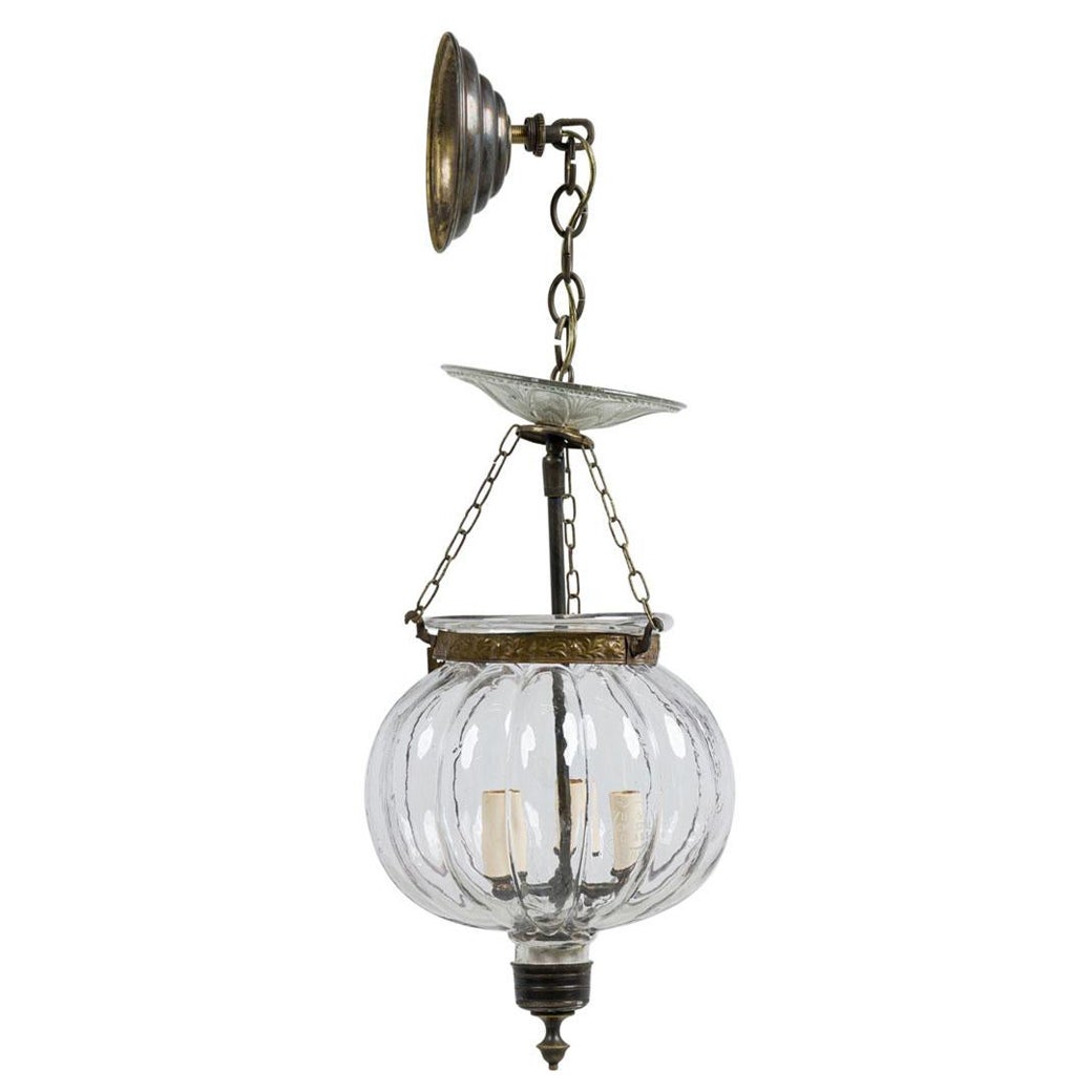 Val Saint Lambert Belgian 20th Century 3 light Bell Jar Chandelier For Sale