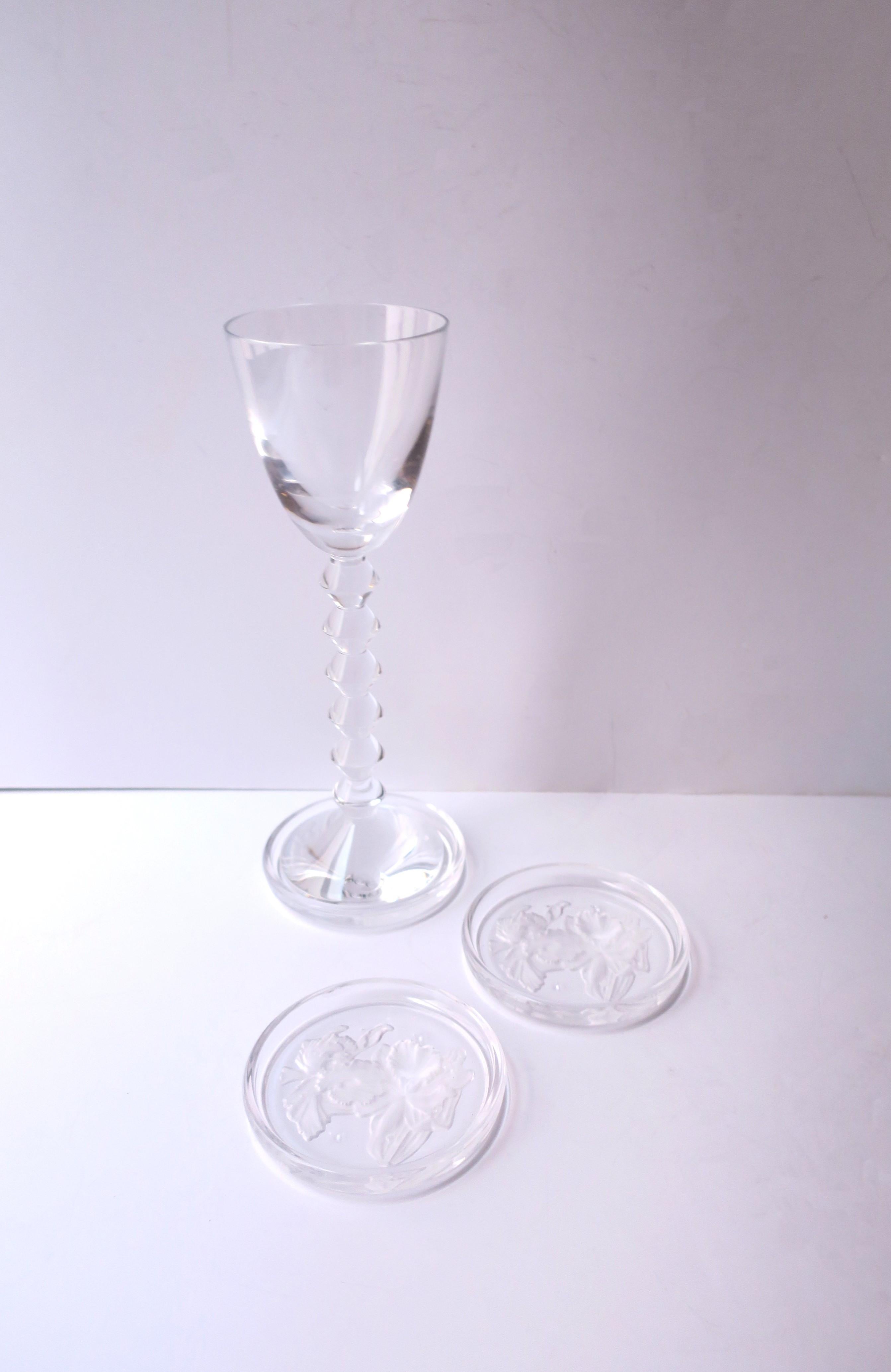 20th Century Val Saint Lambert Belgian Crystal Cocktail Drinks Coasters For Sale
