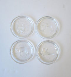 Val Saint Lambert Belgian Crystal Drink Coasters, Set of 4