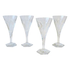 Verres à vin ou à cocktail en cristal belge du Val Saint Lambert, lot de 4