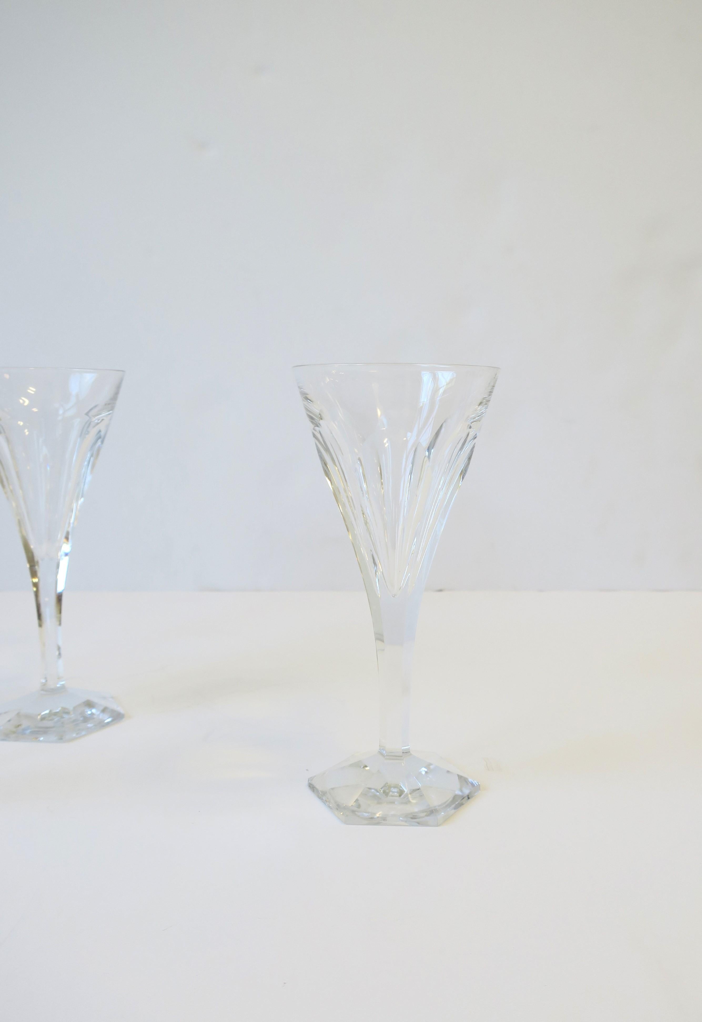 Val Saint Lambert Belgian Crystal Wine or Cocktail Glasses, Set of 4 In Good Condition For Sale In New York, NY