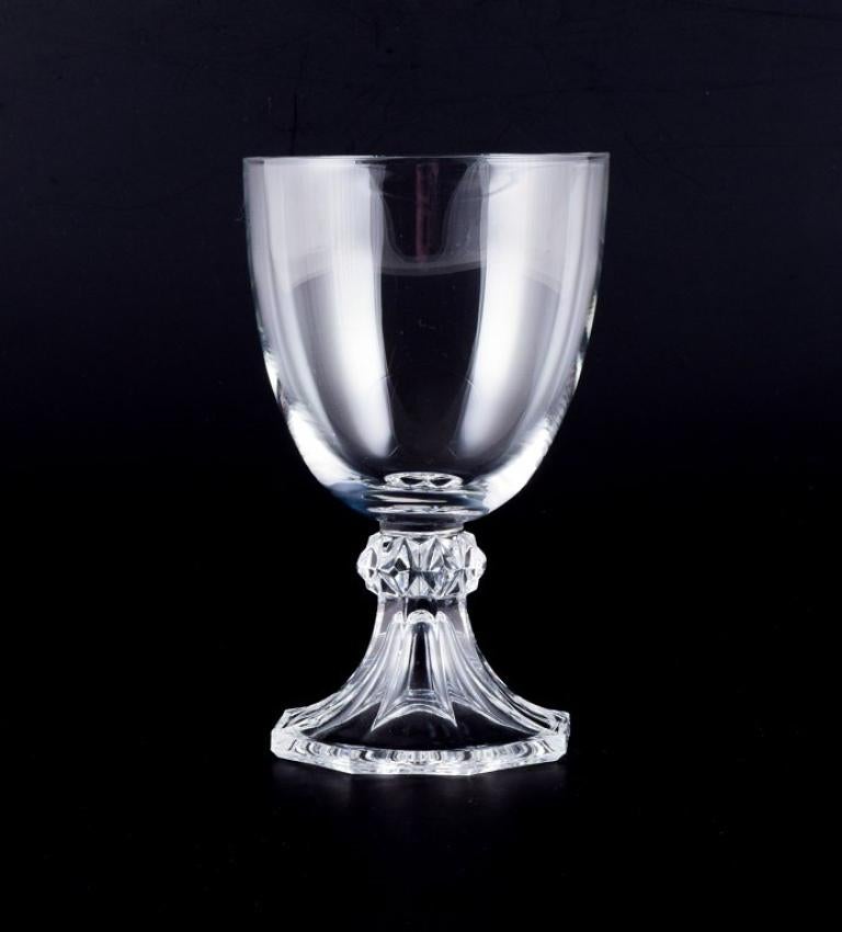 20th Century Val Saint Lambert, Belgium. Set of four red wine glasses in crystal glass. For Sale