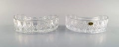 Val Saint-Lambert, Belgium, Seven Decorative Containers / Bowls in Crystal