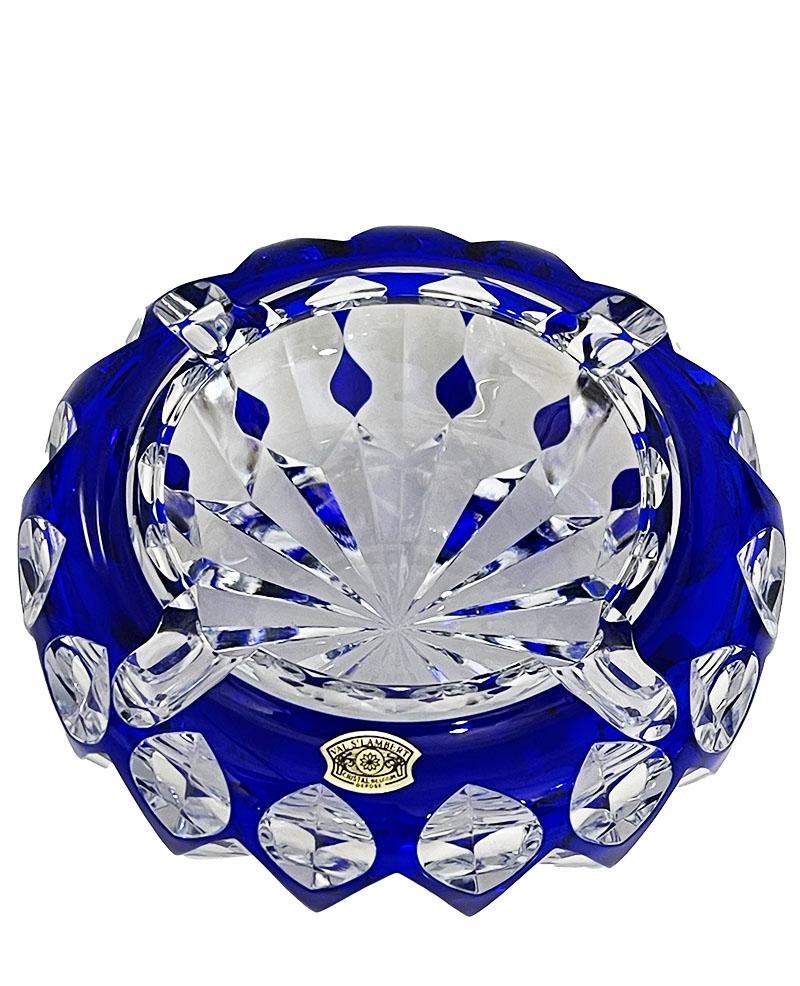 Val Saint Lambert blue cut-to clear Crystal ashtray, Signed

A Belgium blue colored cut to clear crystal ashtray from Val Saint Lambert, Belgium, established since 1826. 
The ashtray is signed on the bottom and the has the golden paper label. 

The