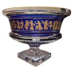 Val Saint Lambert ‘Borodin Dance de Flore ‘Crystal Blue Bowl/Centerpiece