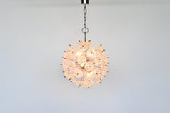 Val Saint Lambert Chrome Sputnik Chandelier Belgium 1970