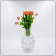 Vaso in cristallo trasparente Val Saint Lambert - Mod. "Artichaut" - CIRCA 1960