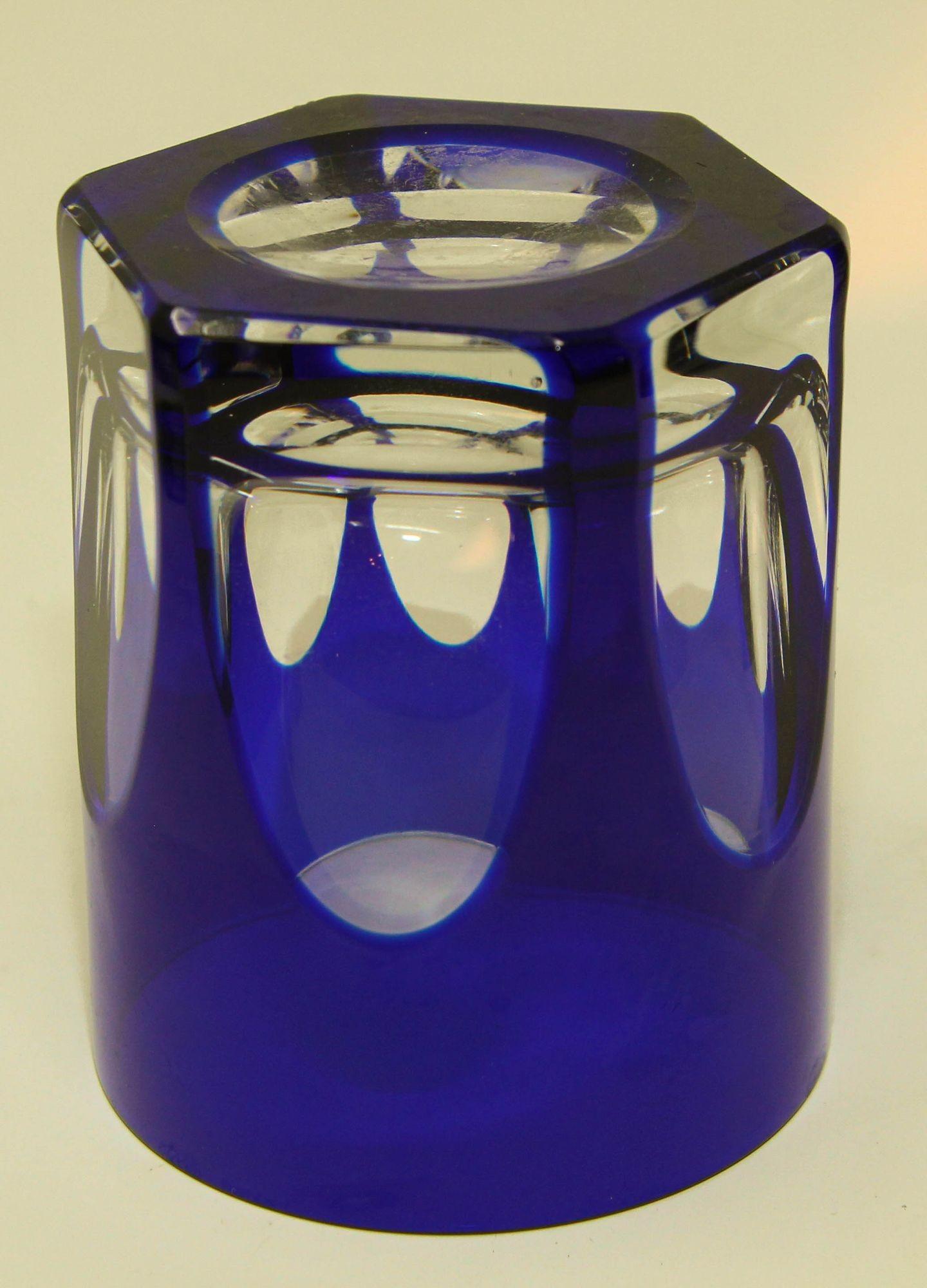 20th Century Val Saint Lambert Colored Crystal Tumblers Barware Drinking Glasses For Sale