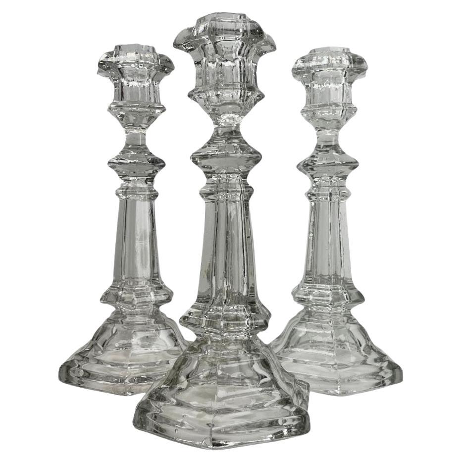 Val Saint Lambert  3 chandeliers en cristal, années 1900, Belgique en vente